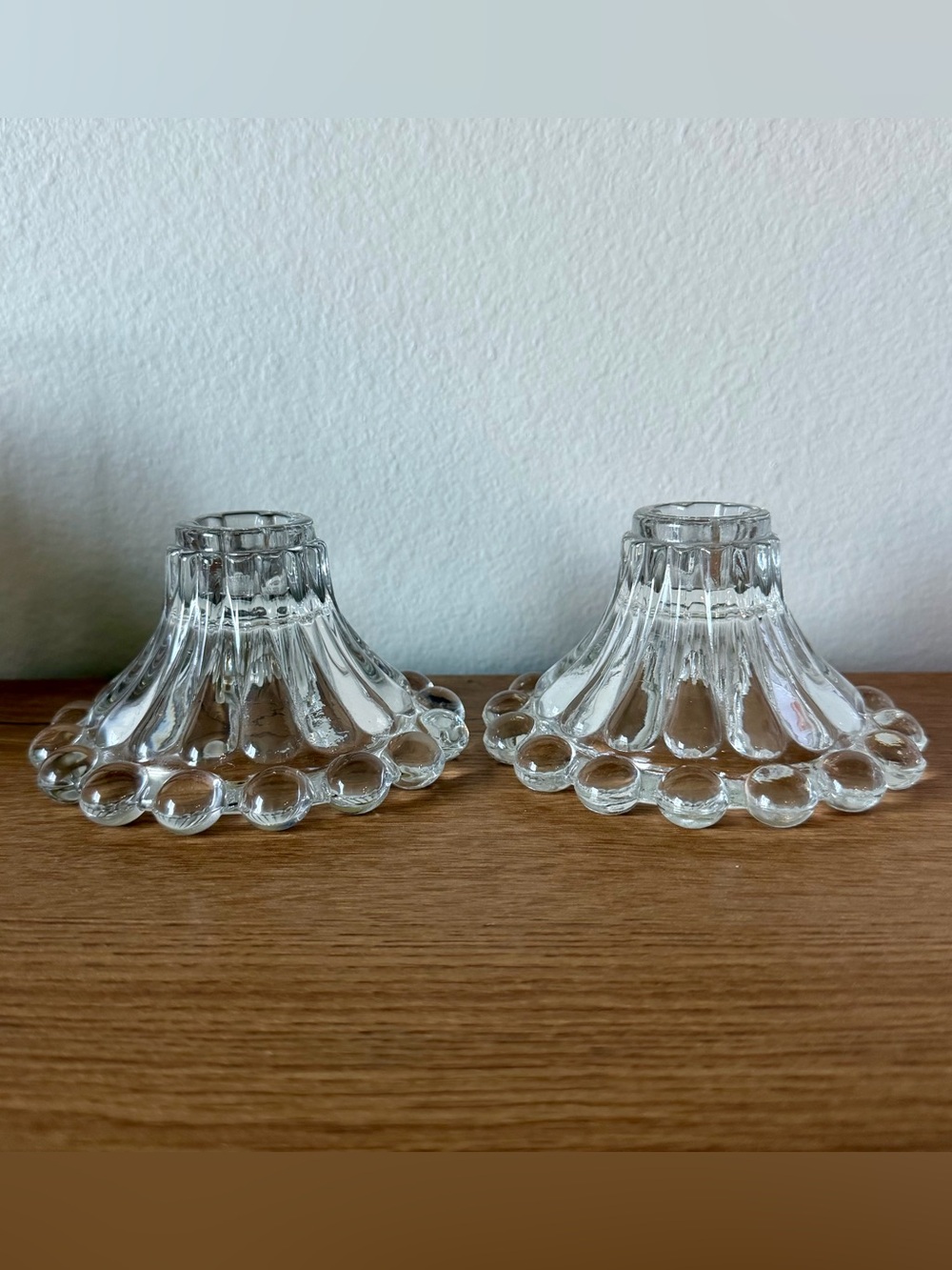 Vintage Anchor Hocking Boopie Glass Candlestick Holders